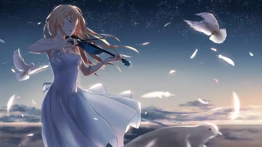 精美的二次元卡通少女壁纸,美艳而优雅