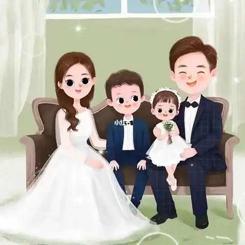 一家四口全家福