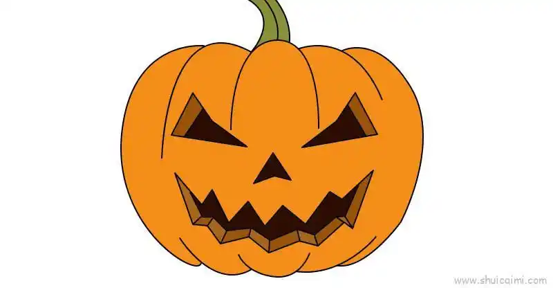 南瓜灯儿童画怎么画南瓜灯简笔画顺序