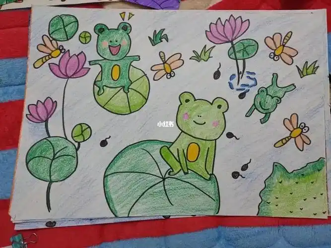 简笔画夏天的池塘青蛙