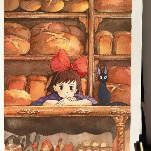 手绘宫崎骏动漫(五)|魔女宅急便附过程