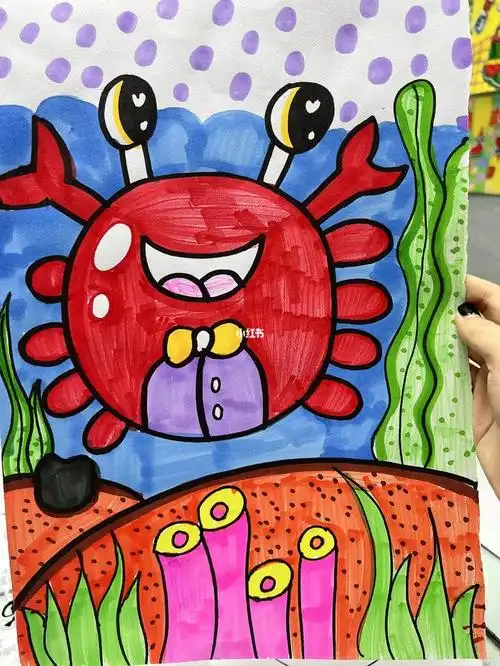 儿童画螃蟹5到6岁