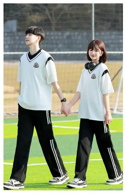 实拍 情侣装夏装短袖t恤初高中生运动会学生班服定制套装 - 17网