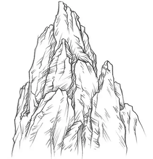 素描基础入门教程山的画法