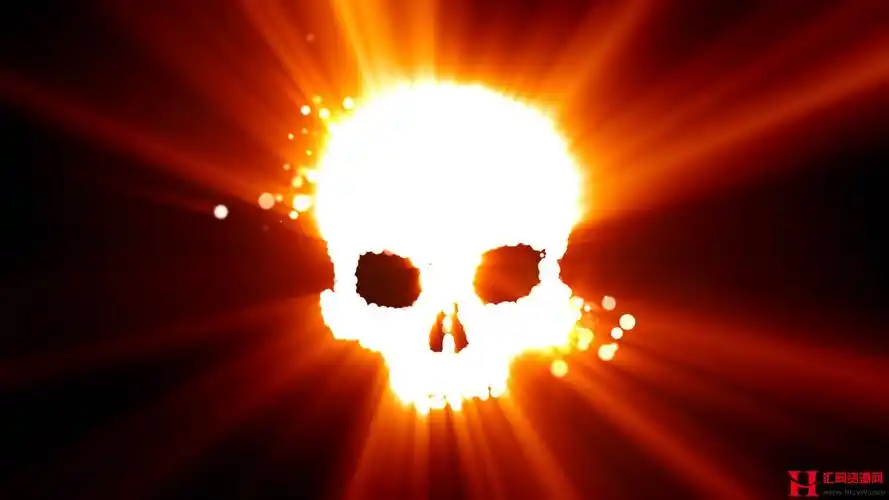 火焰炫光骷髅头散发光斑粒子led动态背景视频素材