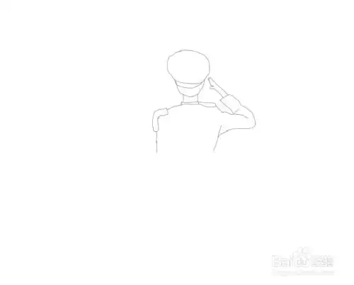 军人背影简笔画如何画