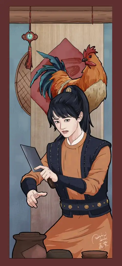 山河令人物插画全家福穆夏风