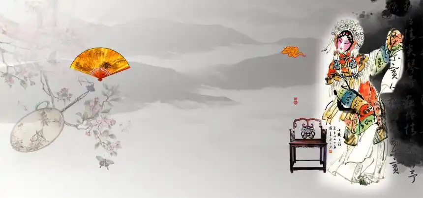 中国风戏曲广告宣传背景