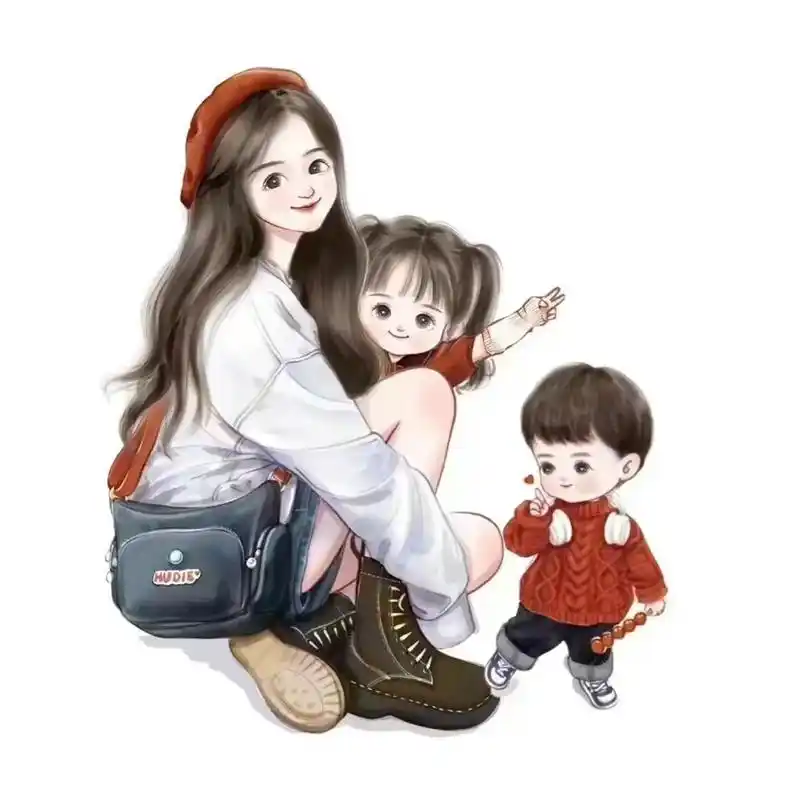 亲子头像一家四口(一男一女)"拼了两次命,儿女双全"#亲 - 抖音