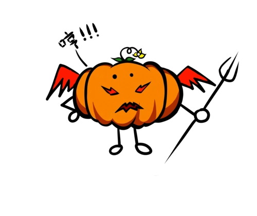 万圣节小恶魔q版南瓜头小恶魔免抠png翅膀小花