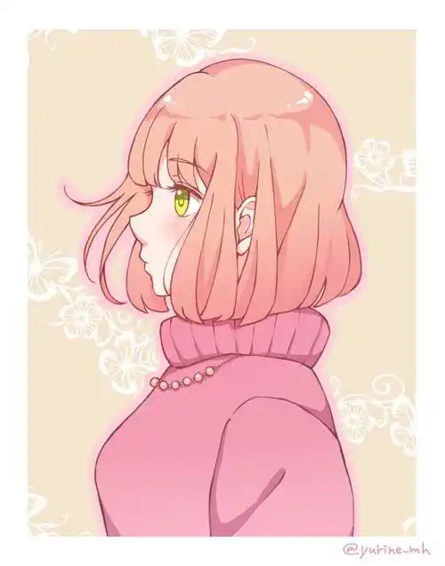 横颜ゆりね的pixiv人物侧脸插画图片