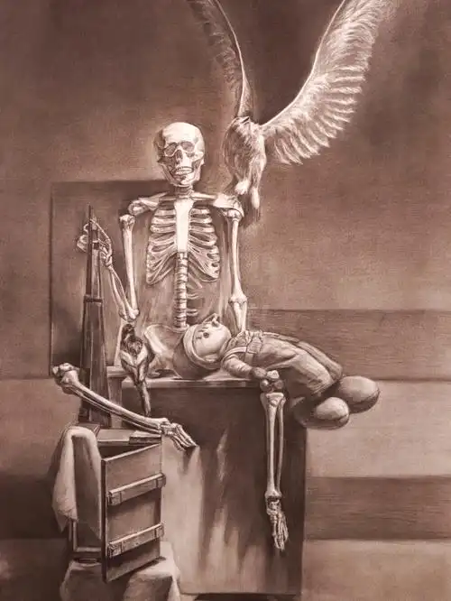 每日一画恐怖故事素描写生