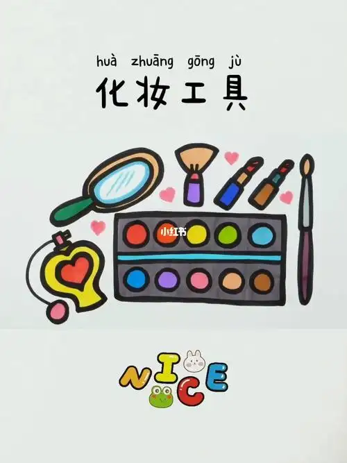 儿童简笔画158化妆工具
