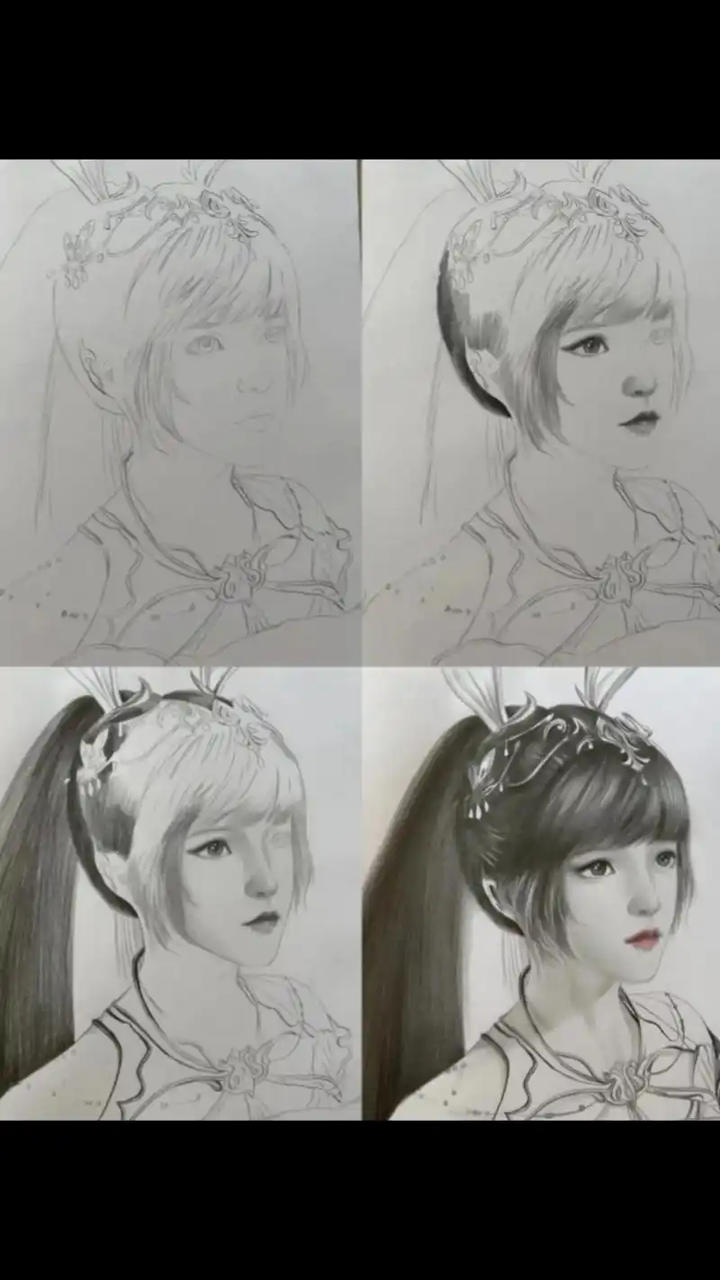 小舞绘画.#手绘 #日常瞎画 #铅笔稿 #临摹 - 抖音