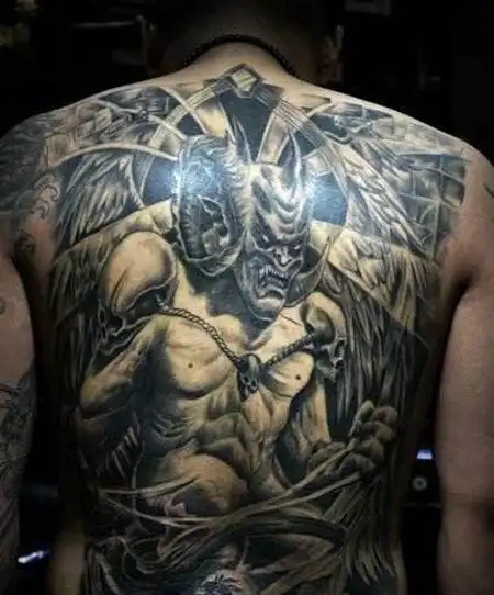 满背恶魔撒旦纹身图案