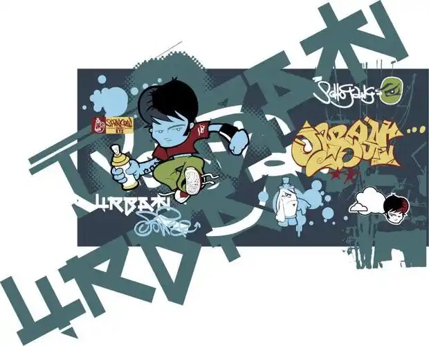 矢量印刷图案标志背景图片素材-抽象矢量复古道路元素印刷设计插图