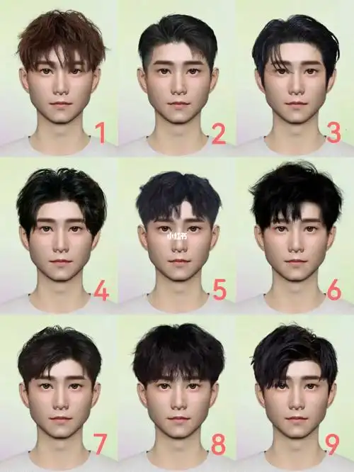 九宫格男生发型测发型软件发型适合脸型