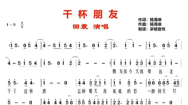田震经典老歌干杯朋友简谱视听