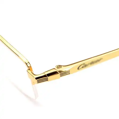 原单出口23k金色眼镜架 男士商务大脸纯钛眼镜框超轻半框近视眼镜