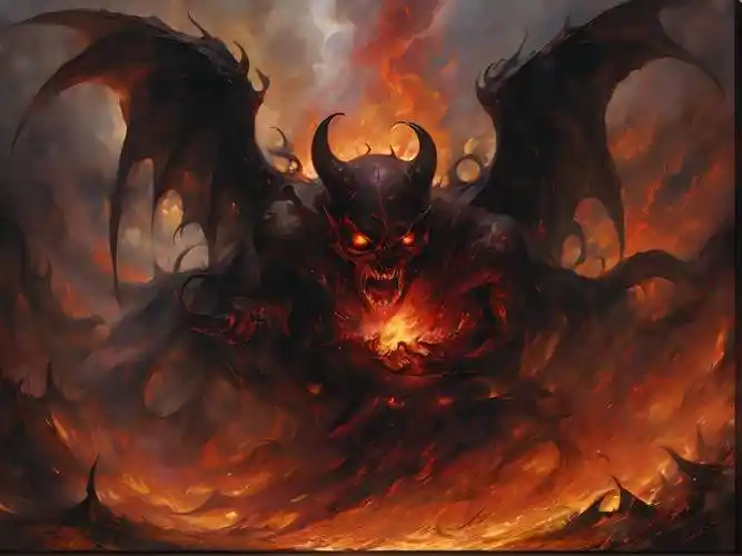 "ai绘画:天使与恶魔的情感对白"_地狱_人性_天堂