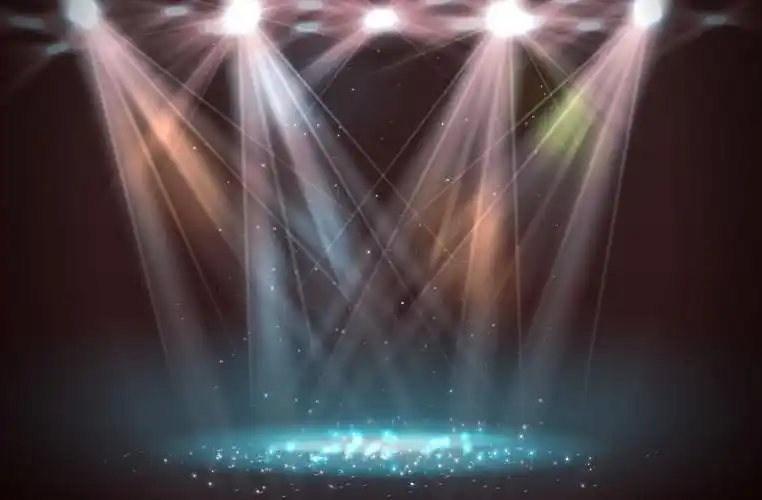 舞台上的橙色聚光灯矢量背景