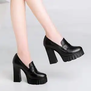 00衣裤到底1989淘宝真皮女鞋断码撤柜2021年秋季粗高跟鞋侧拉链防水