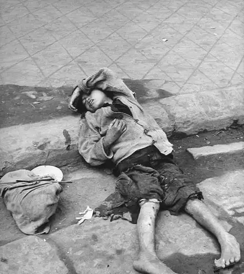 1946年大饥荒中的孩子们图六已经饿死看着让人揪心