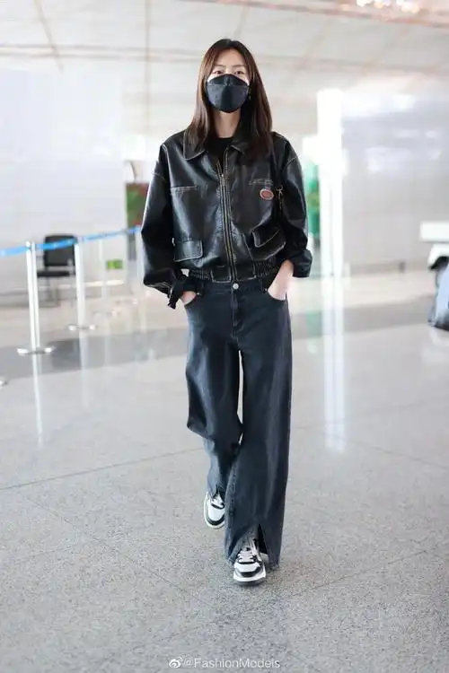 机场真街拍##刘雯