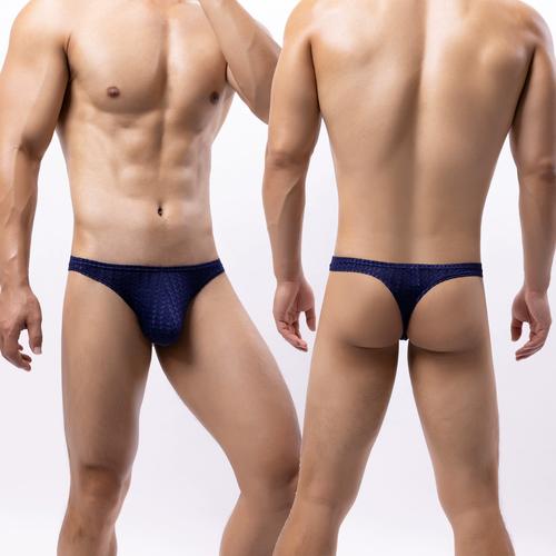 男士性感丁字裤 男生低腰蕾丝透气单丁内裤纯欲风运动三角薄款t裤