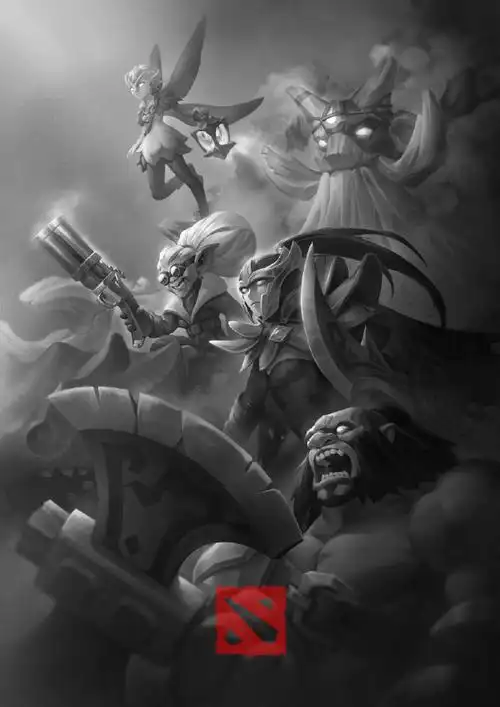 画了个壁纸,恭喜@dota2中国队亚运夺冠!