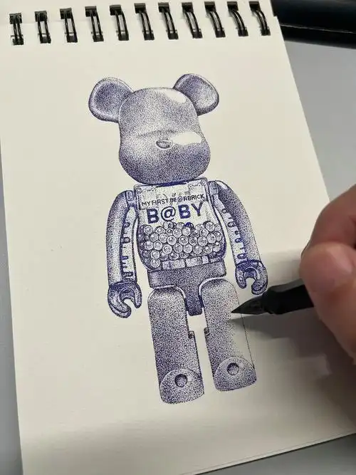bearbrick-钢笔点绘_刘科尔沁-站酷zcool