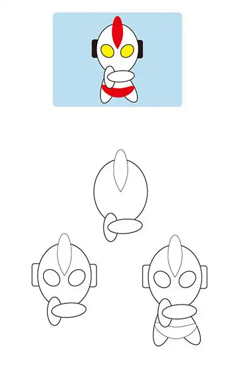 奥特曼简笔画步骤