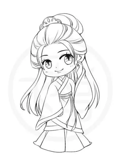 古风人物简笔画少女