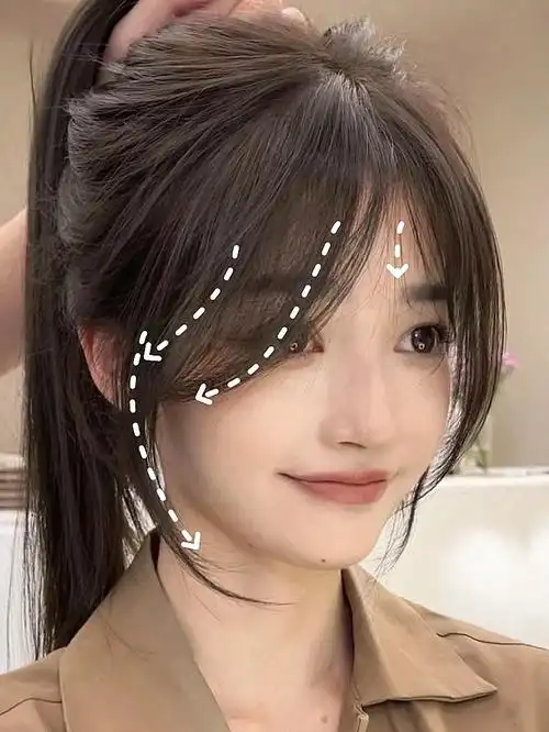 喜欢绑头发的女生你的知音刘海来了女生减龄虚弱颧骨的八字刘海中分