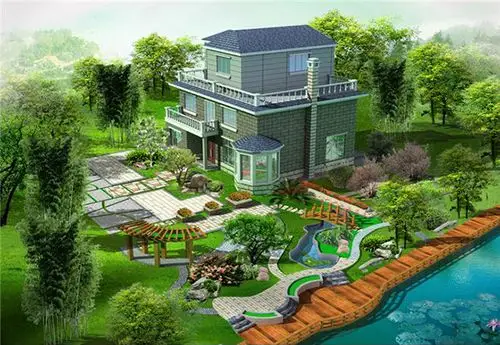 私家庭院景观设计效果图
