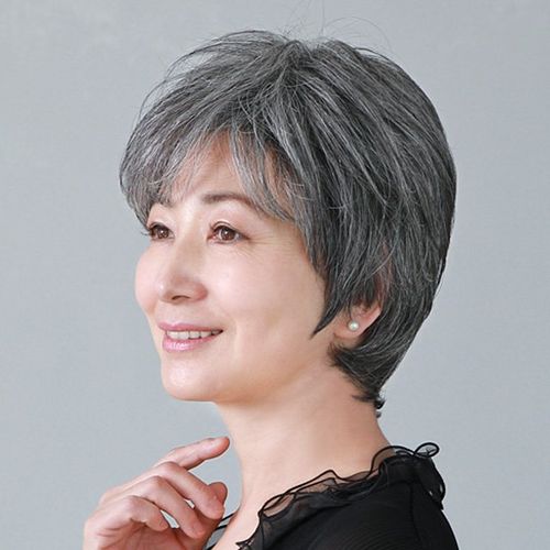 女士假发套真人发老人直发真发短发花白中老年假发女已售9920元优惠券