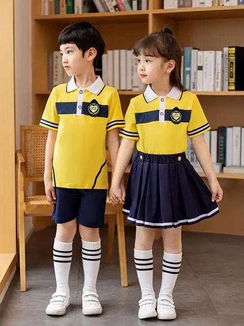 幼儿园园服夏装校服短裤英式学生班服t恤男童女童夏季女一年级天