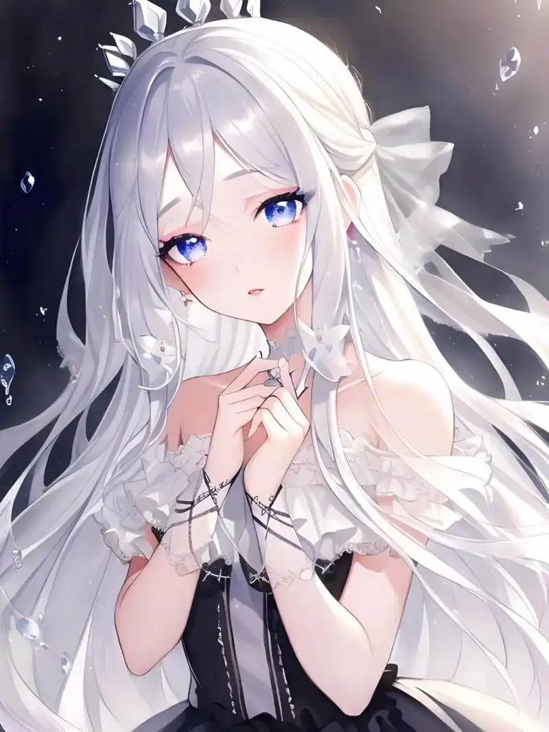 【draft】月光下的银发少女|二次元壁纸