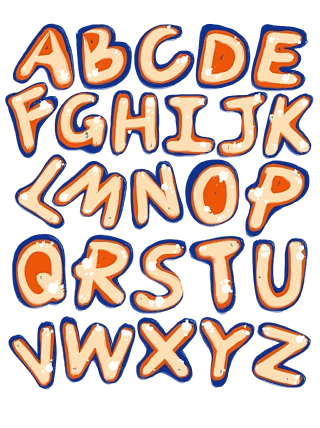 和符号为学校的孩子和儿童矢量有趣的字体彩色创意纹理英文字母艺术
