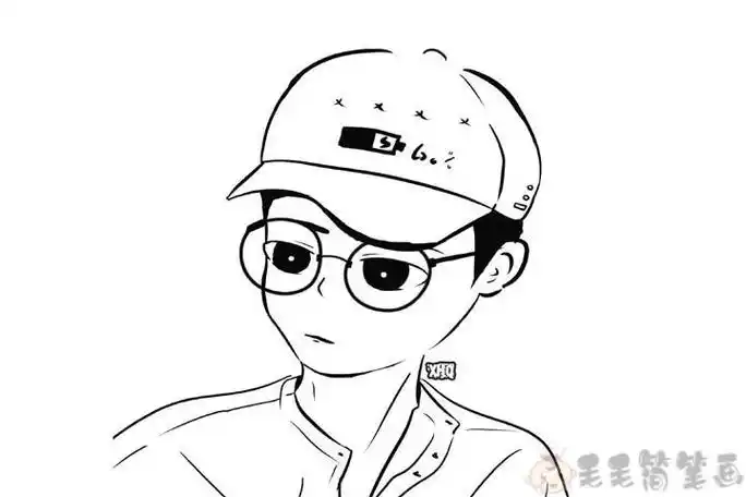 一组帅气的男生简笔画图片