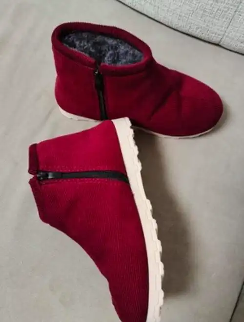 鸡婆鞋手工做的棉鞋冬天在家里穿的棉鞋农村手工传统老式保暖鞋女