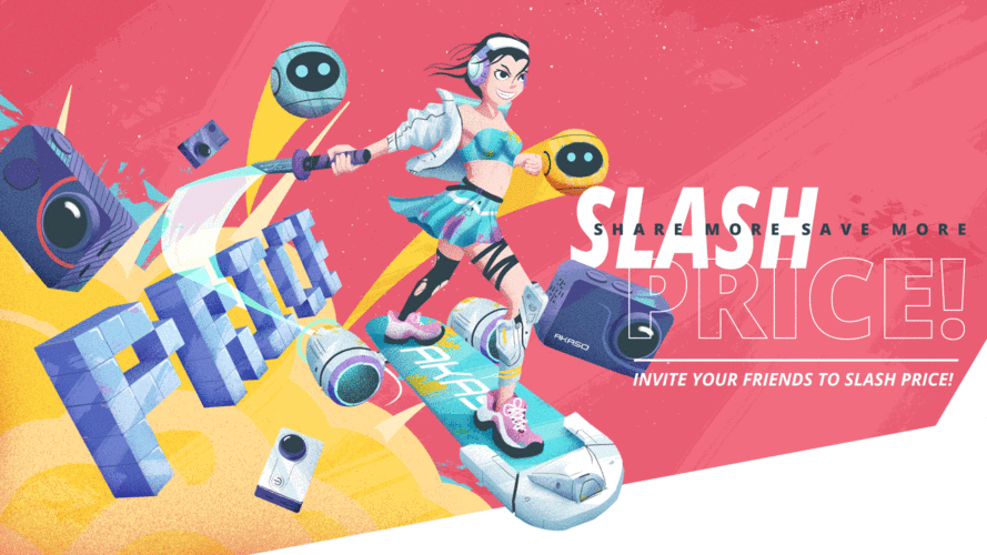 动态手绘插画banner-运动相机品牌akaso