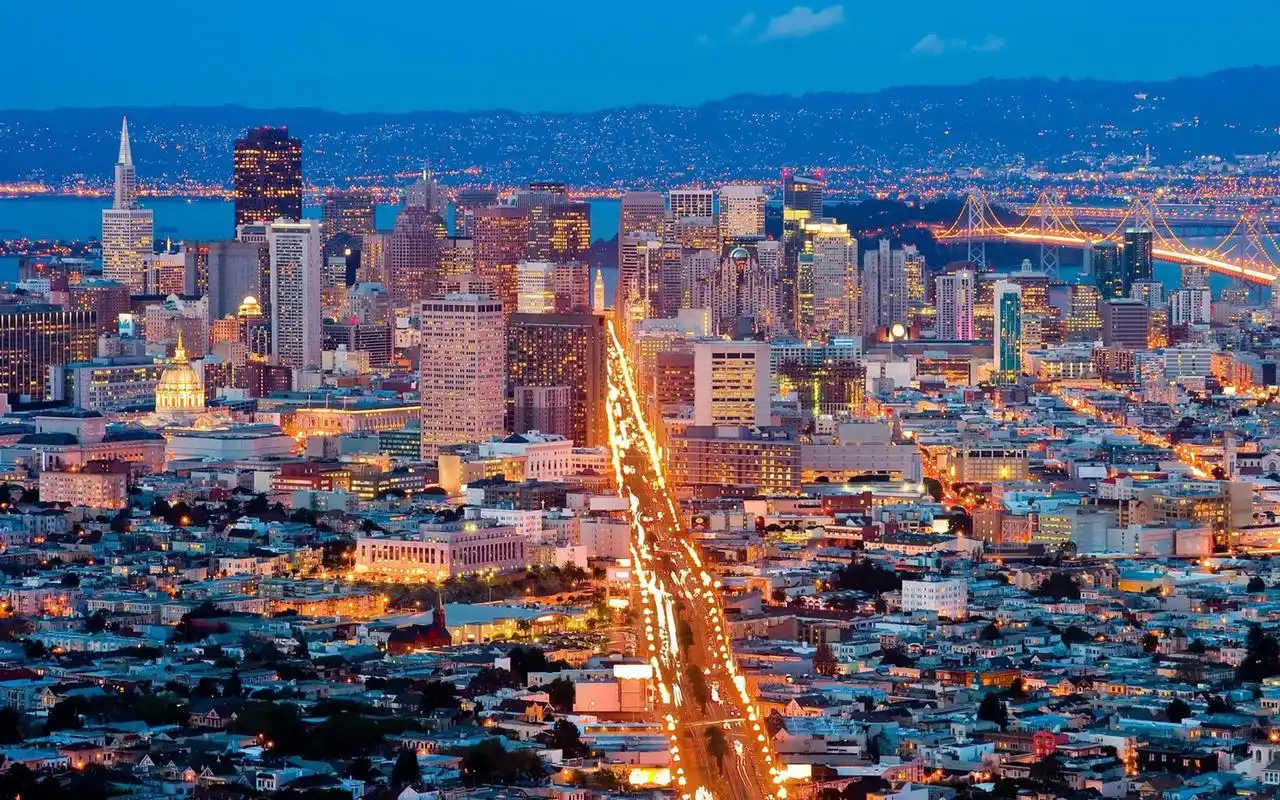 灯火阑珊的城市夜景桌面壁纸,风景壁纸,唯美,高清,建筑,夜景,城市