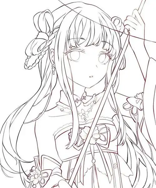 古风人物手绘线稿 一笔一画勾勒最美中国风