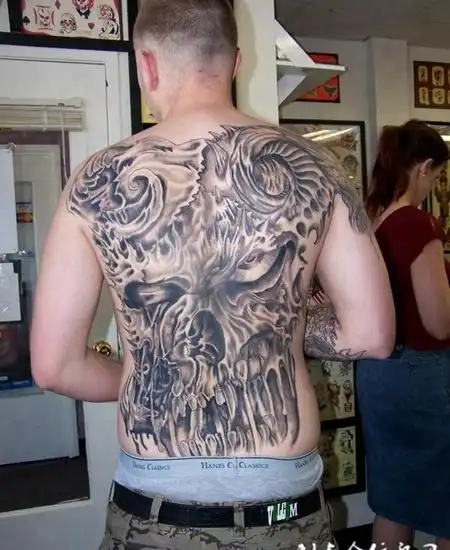 满背恶魔纹身图案