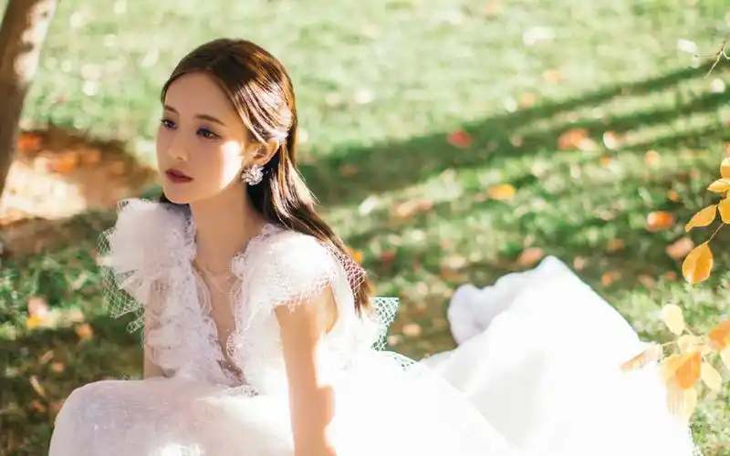 李一桐白色纱裙唯美写真桌面壁纸