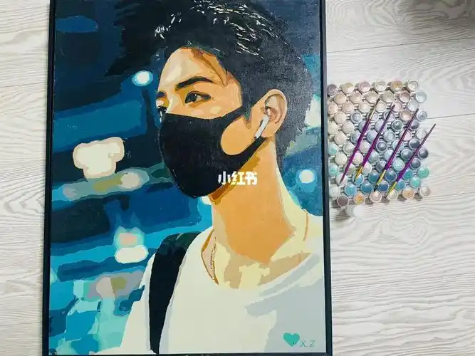 肖战  #数字油画20年定做的21年开始画的22年画完的