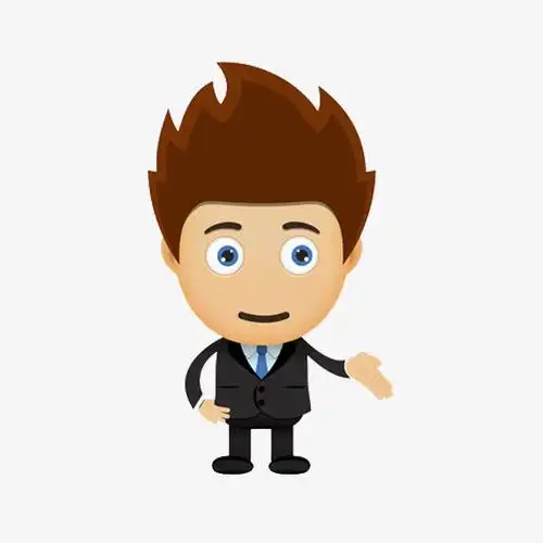 卡通西装男人免抠图