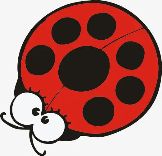 可爱手绘卡通红色七星瓢虫