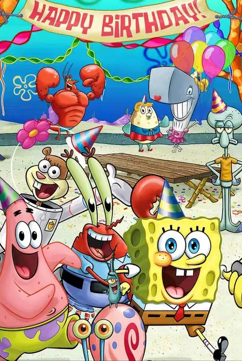 介是3 过生日的海绵宝宝～(看着就会hin开心)